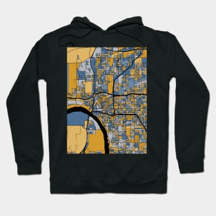 Tulsa Map Pattern in Blue & Gold Hoodie